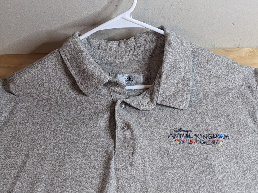 Disney Animal Kingdom Lodge Polo 2XL Embroidered Gray Short Sleeve Shirt